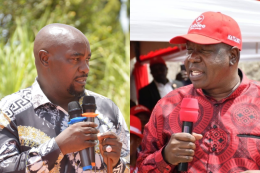 Collage photo of Enoch Wambua and Fred Matiang'i.